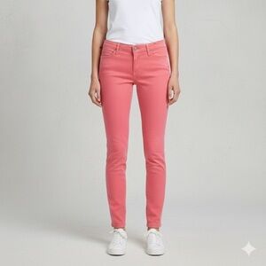 Calvin Klein Coral Pink Skinny Pants | Mid Rise Stretch Slim Fit | Sz 8